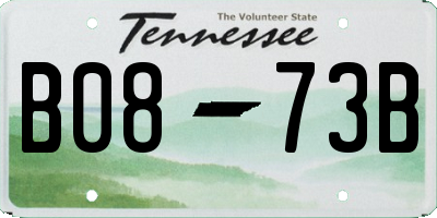 TN license plate B0873B