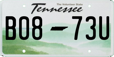 TN license plate B0873U