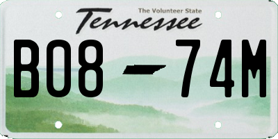 TN license plate B0874M