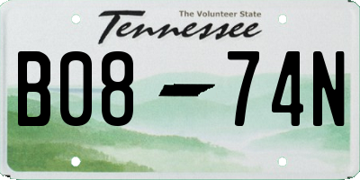 TN license plate B0874N