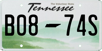 TN license plate B0874S