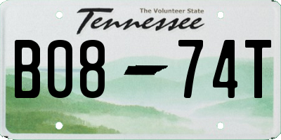 TN license plate B0874T