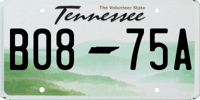 TN license plate B0875A