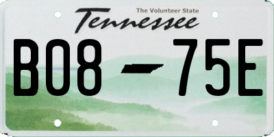 TN license plate B0875E