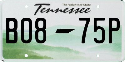 TN license plate B0875P