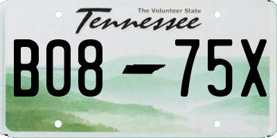 TN license plate B0875X