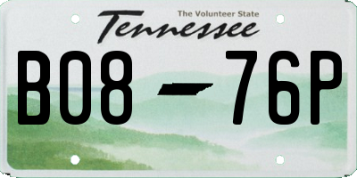 TN license plate B0876P