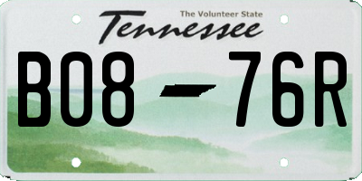 TN license plate B0876R