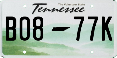 TN license plate B0877K