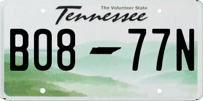 TN license plate B0877N