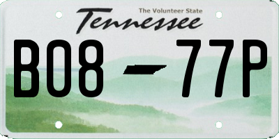 TN license plate B0877P