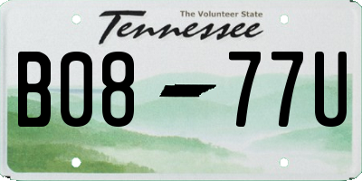 TN license plate B0877U