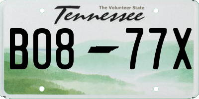 TN license plate B0877X