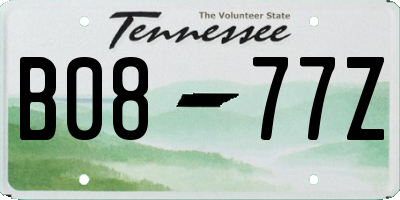 TN license plate B0877Z