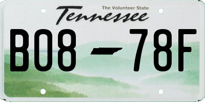 TN license plate B0878F