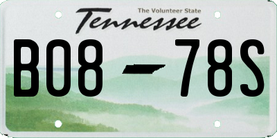 TN license plate B0878S