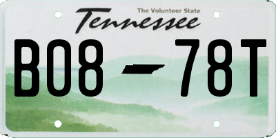 TN license plate B0878T