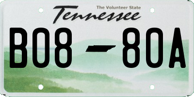 TN license plate B0880A