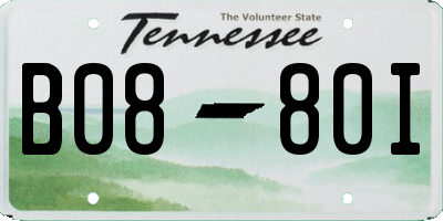 TN license plate B0880I