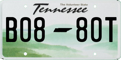 TN license plate B0880T