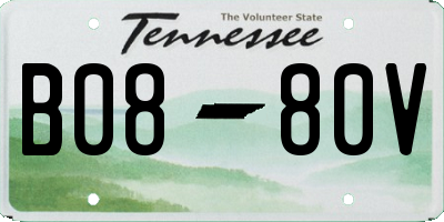 TN license plate B0880V