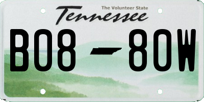TN license plate B0880W