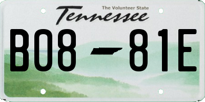 TN license plate B0881E