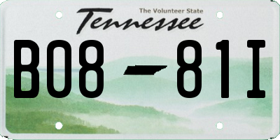 TN license plate B0881I