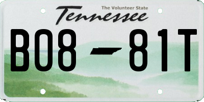TN license plate B0881T