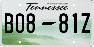 TN license plate B0881Z