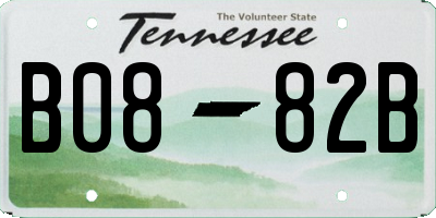 TN license plate B0882B