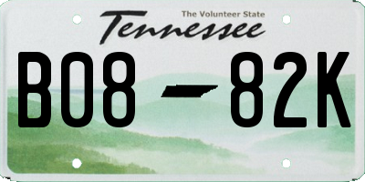TN license plate B0882K