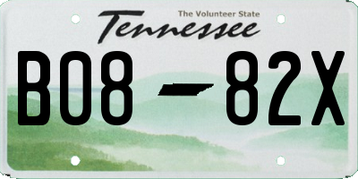 TN license plate B0882X