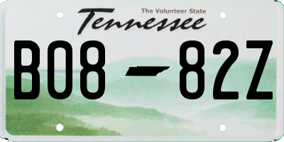 TN license plate B0882Z