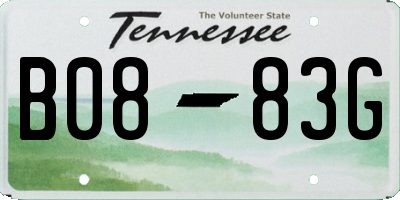 TN license plate B0883G