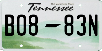 TN license plate B0883N