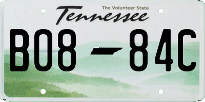 TN license plate B0884C