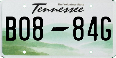 TN license plate B0884G