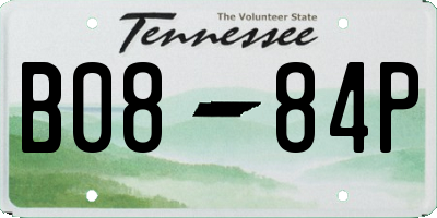 TN license plate B0884P