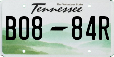 TN license plate B0884R