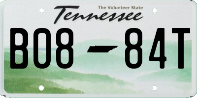TN license plate B0884T