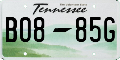 TN license plate B0885G