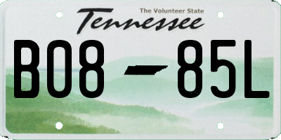 TN license plate B0885L