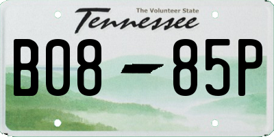 TN license plate B0885P