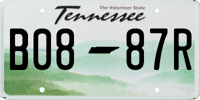 TN license plate B0887R