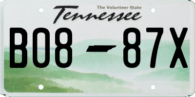 TN license plate B0887X