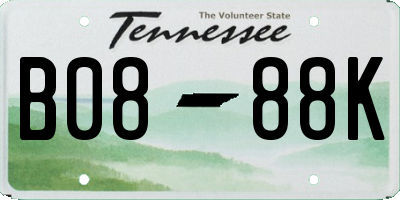 TN license plate B0888K