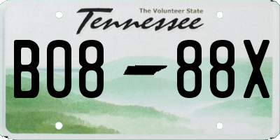 TN license plate B0888X