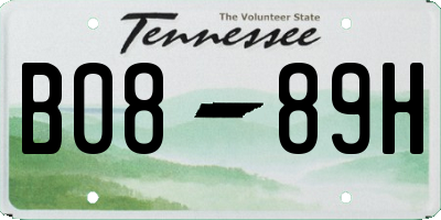 TN license plate B0889H