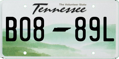 TN license plate B0889L